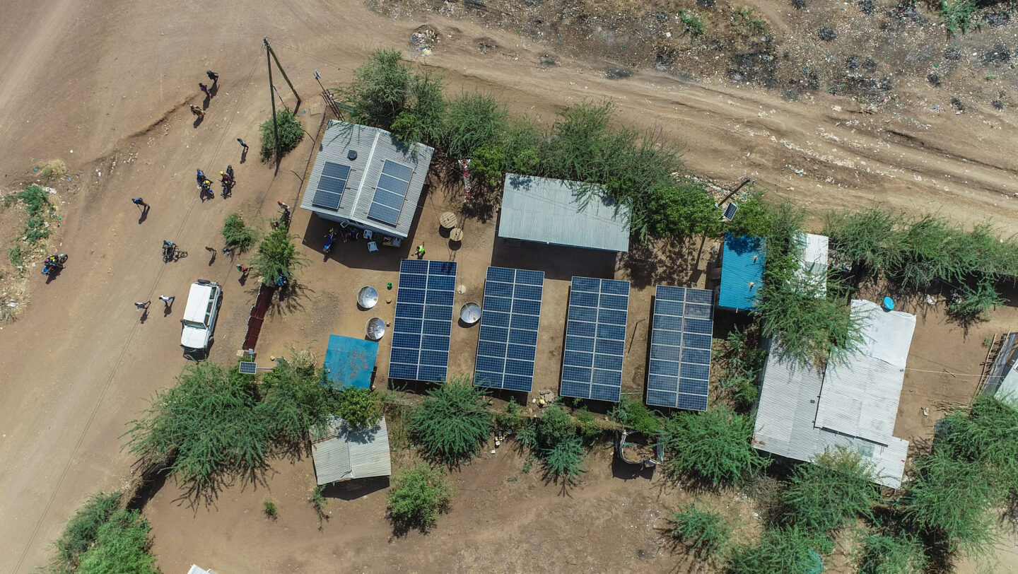 Solar microgrid installation in Kakuma Refugee Camp